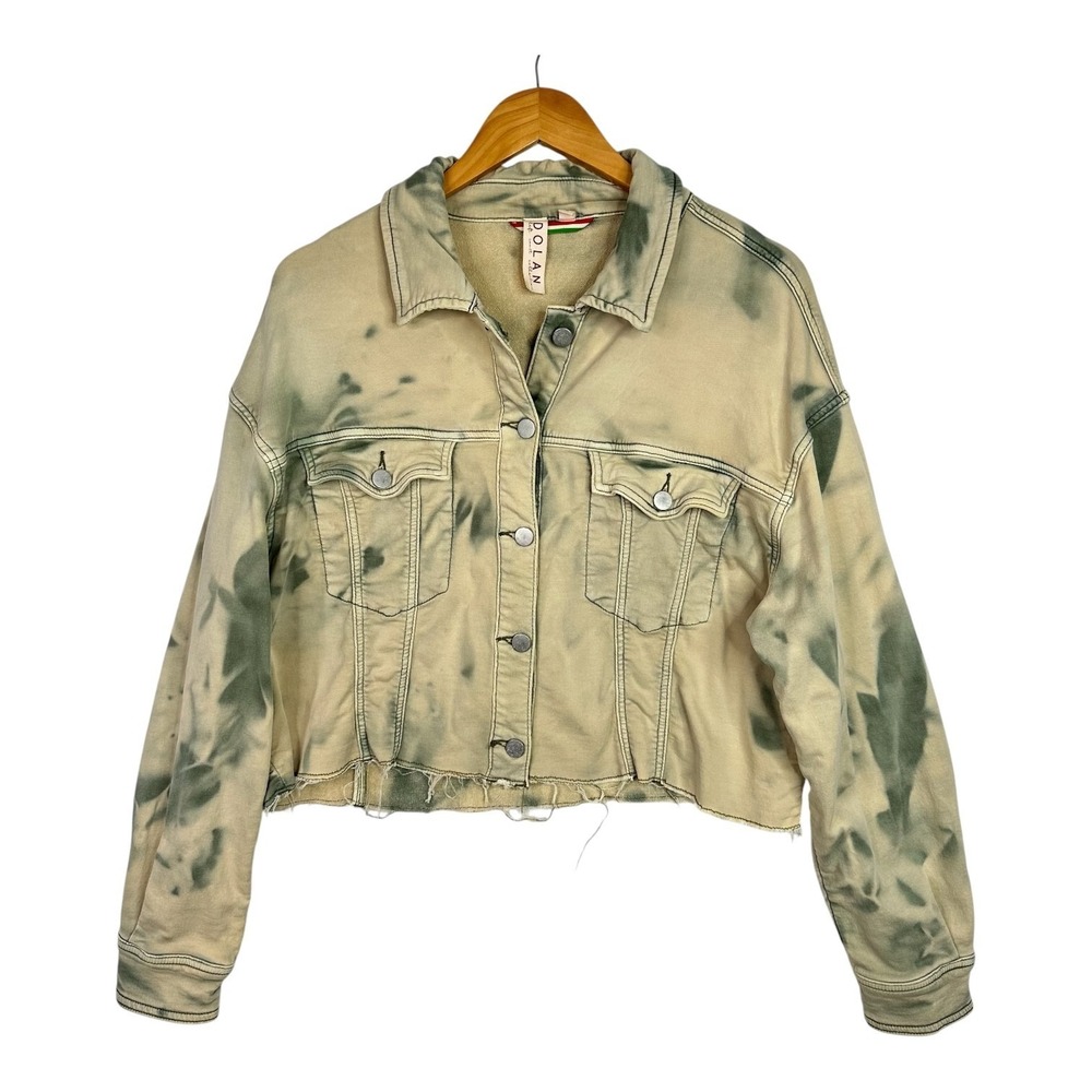 Dolan Left Coast Collection Cropped Jacket M Hand Bleached Raw Hem One of a Kind